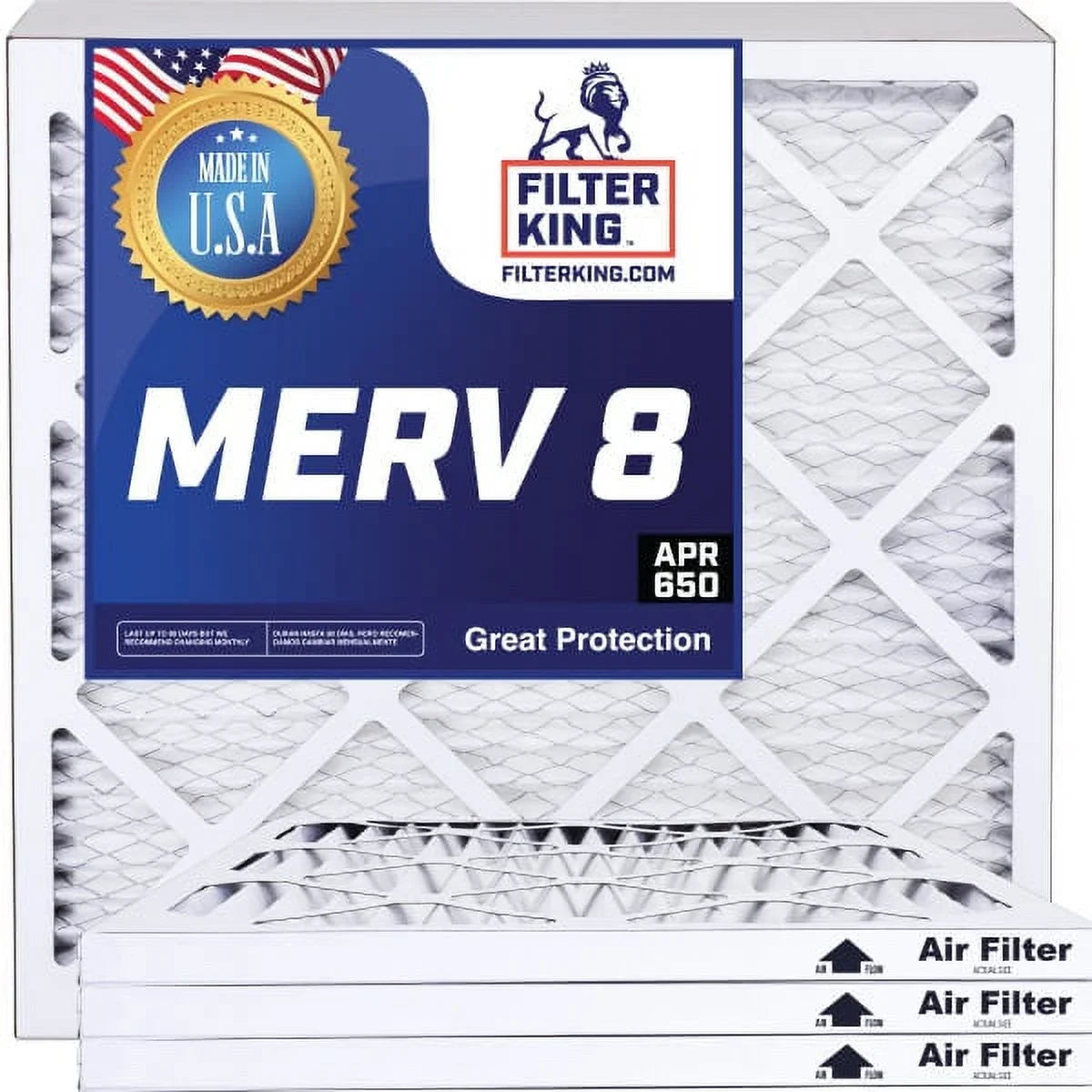 HVAC Air 58 A/C 4-PACK 24 IN Pleated | 8 24x58x1a | Actual USA King MADE x Size: MERV Furnace x | Filter | Filter Filters .75"