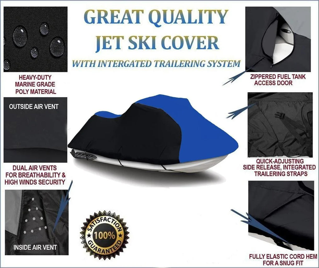 LX 2010 Compatible / 2017 DENIER Ski 2019 2013 Kawasaki 2018 2009 2016 2021 for 2011 2008 PWC Jet 2012 2014 BLUE BLACK 2015 2007 Ultra Watercraft HEAVY-DUTY, 2022 Cover 2020 Cover 600