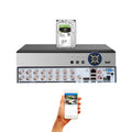 8TB Recorder Evertech Security Cameras Analog AHD DVR TVI CVI 16 with Hybrid HDD Channel with Compatible 1080P Camera