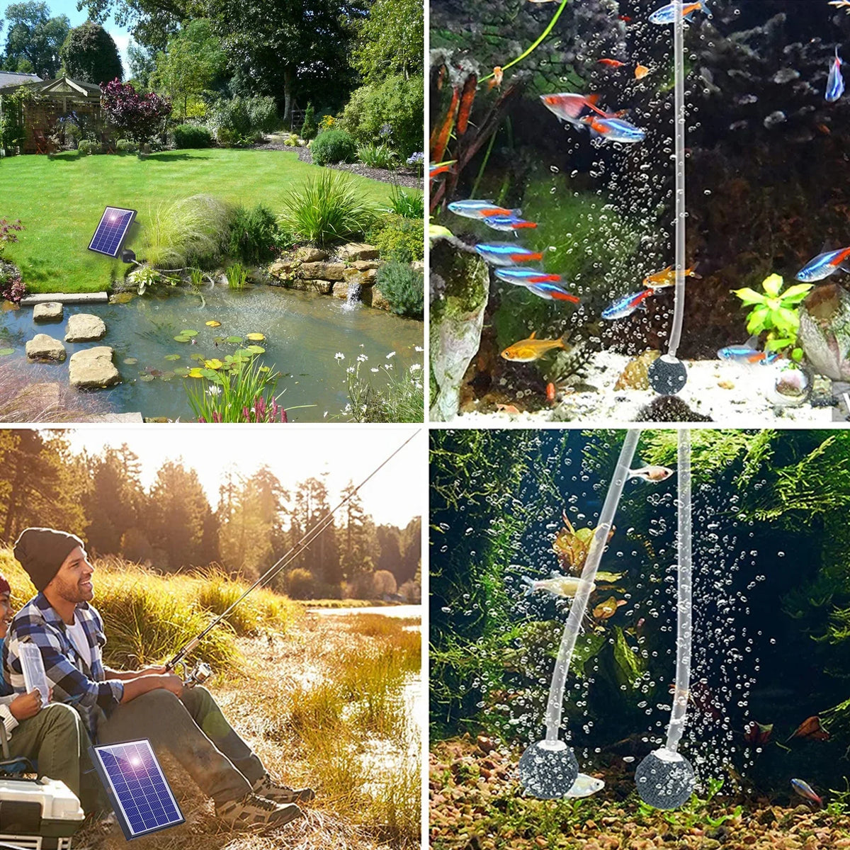 Air Bubble Fish Pond Pipe 2 Pump Oxygenation Pipe Aerator 2 Air With 2 Huiop Solar With pump,6w Bubble Air 2 Leeofty Aerator Pump Pump Dsfen Pool Fish Pump Solar With
