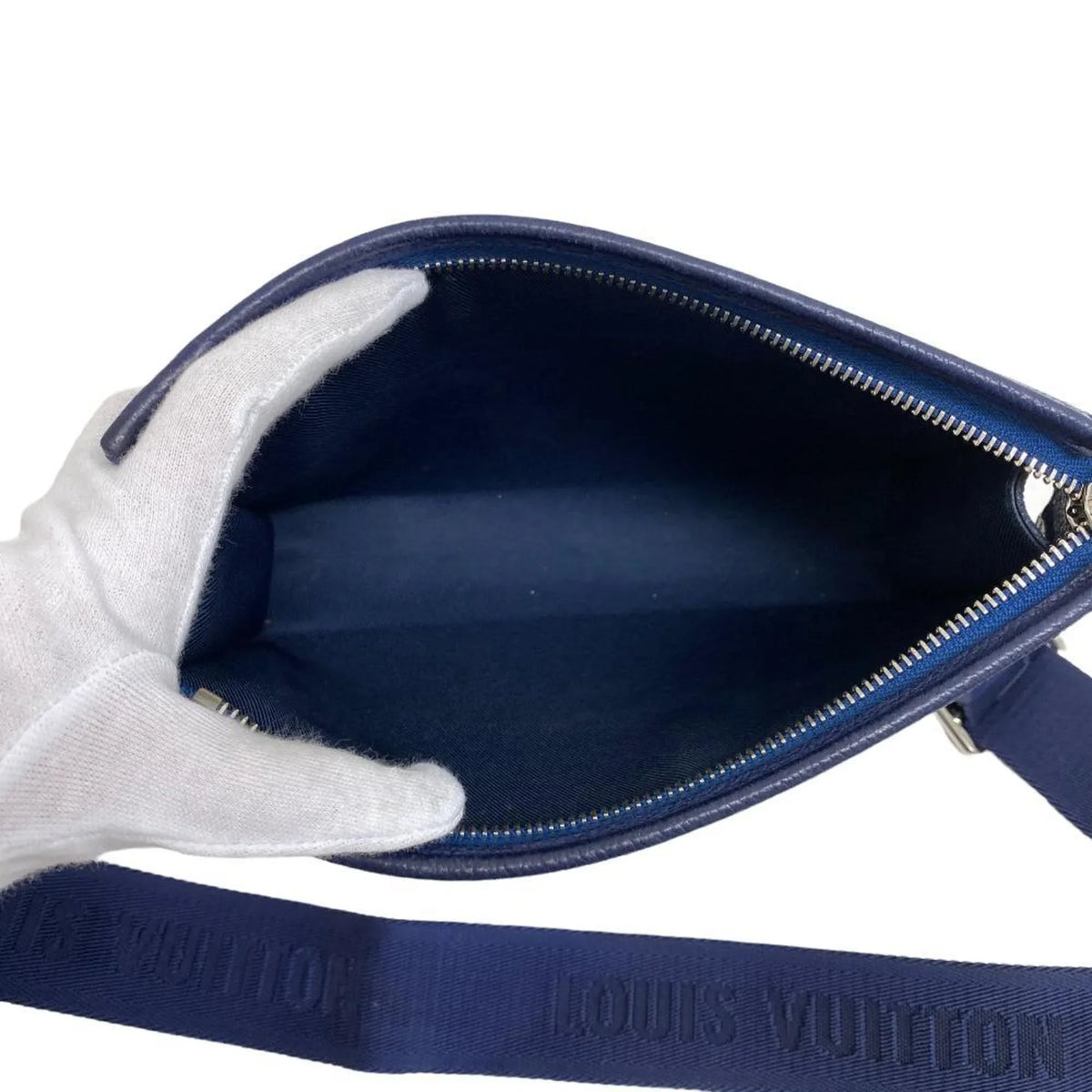 Men's (Fair) Pre-Owned Bandana Shoulder Blue Bag Wallet Wearable Monogram Gaston M81431