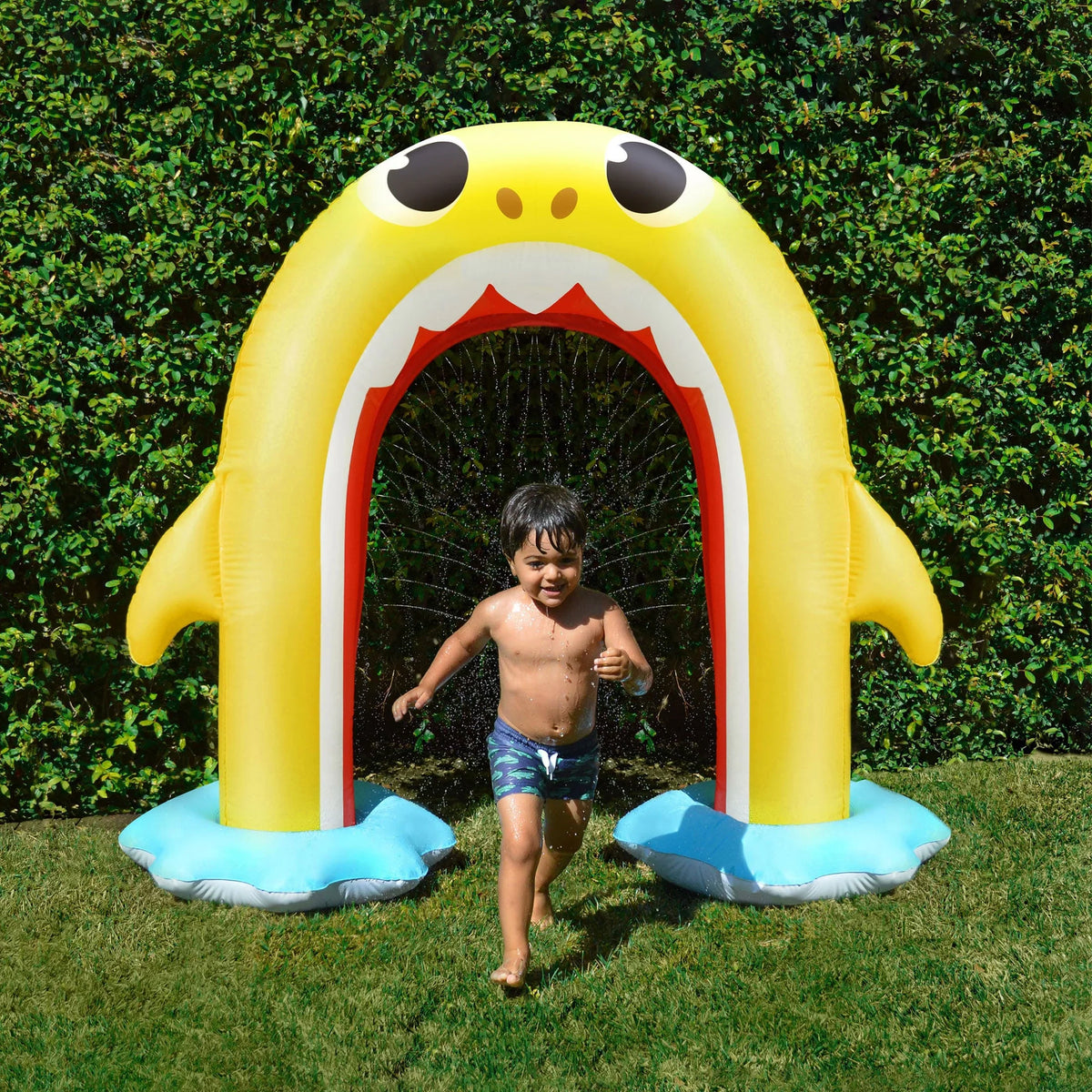 Rainbow Summer 2+) Pinkfong Shark Fun Baby Arch, Sprinkler Water (Ages 5ft Inflatable Backyard