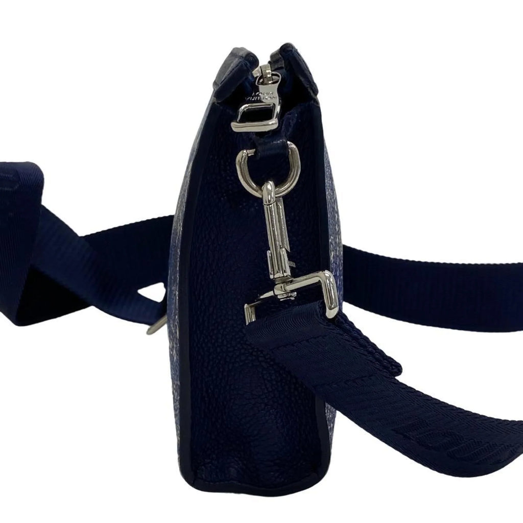 Men's (Fair) Pre-Owned Bandana Shoulder Blue Bag Wallet Wearable Monogram Gaston M81431