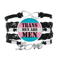 Accessory Leather Transgender LGBT Support Wristband Twisted Love Rope Trans wristband Knitting Man