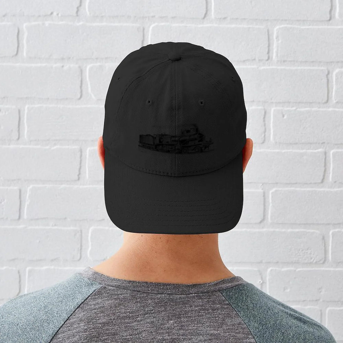 Printed - Black TRAINS CafePress VINTAGE Canvas Adjustable Cap Hat Baseball Cotton - Black