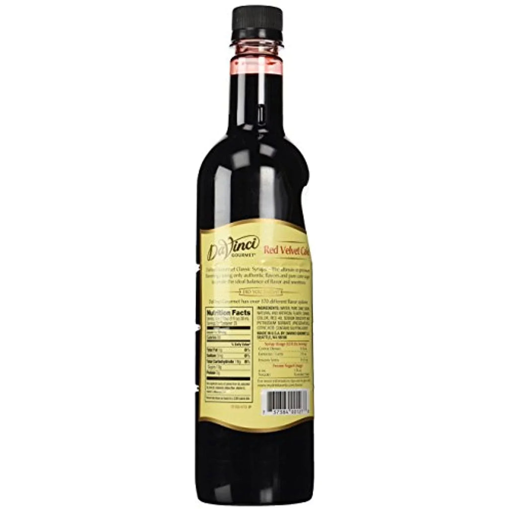 Ml Plastic Bottle Gourmet Davinci Syrup, Red Cake Velvet 750
