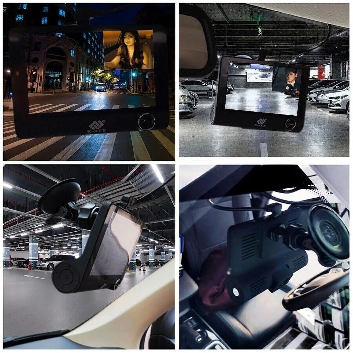 DVR Monitoring HD Car Motion Cam Xhy Video Camera and Driving Recorder G-Sensor, 4" Dual Front/Rear/Built-In 1080P Detection Parking Dash Lens