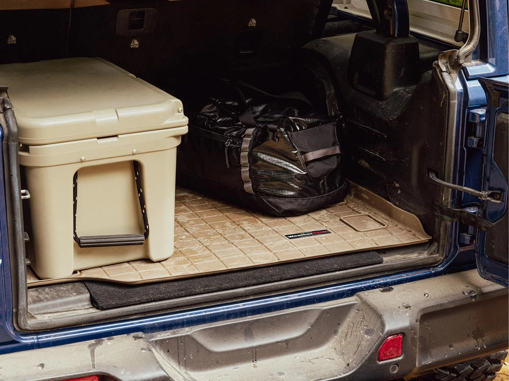 WeatherTech Row Cargo Trunk with compatible Behind Highlander Protector Bumper 2011-2013 with - Bumper Protector, Seating 2nd Liner Grey With