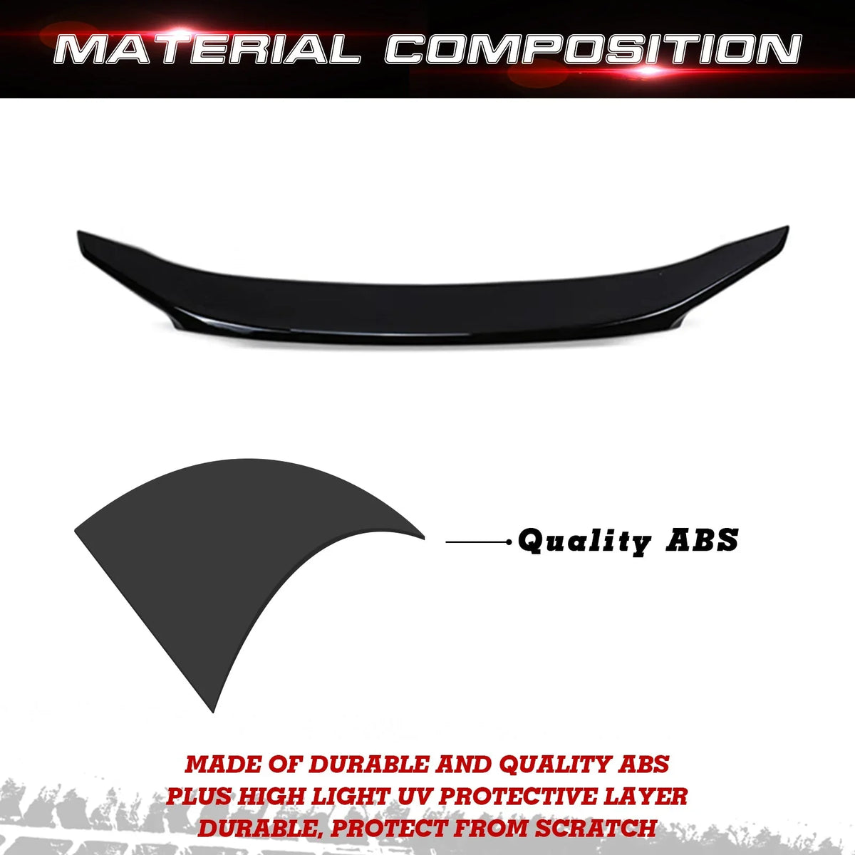10th Spoiler Tech Civic with Compatible Style Lip JDM Xotic Black Trunk Glossy 4DR Rear 2016-2021 Gen Wing Honda